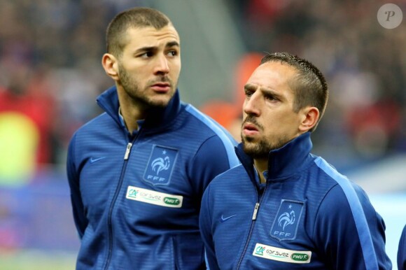 Karim Benzema et Franck Ribery au Stade de France pour le match France-Espagne (0-1) le 26 mars 2013.