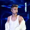 Le chanteur Justin Bieber en concert au Palais Omnisport de Paris Bercy le 19 mars 2013.