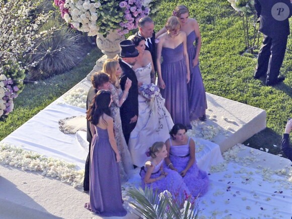 Exclusif - Le mariage de Jesse James (ex de Sandra Bullock) avec Alexis Dejoria à Malibu dans le domaine du père de la mariée, le 24 mars 2013