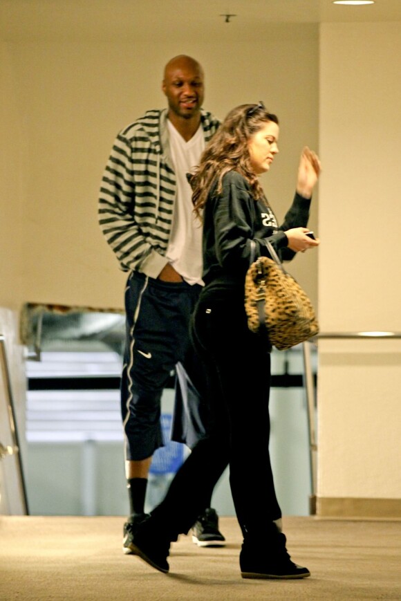Lamar Odom et Khloe Kardashian à Beverly Hills, le 18 décembre 2012.