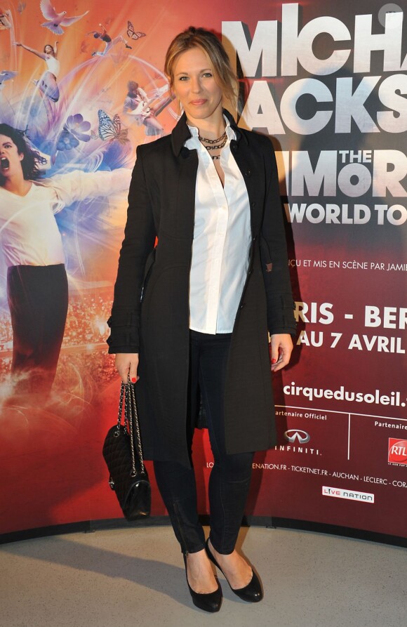 Lorie lors de la première du spectacle Michael Jackson "Immortal World Tour" par le Cirque du Soleil au Palais Omnisports de Bercy le mercredi 3 avril 2013