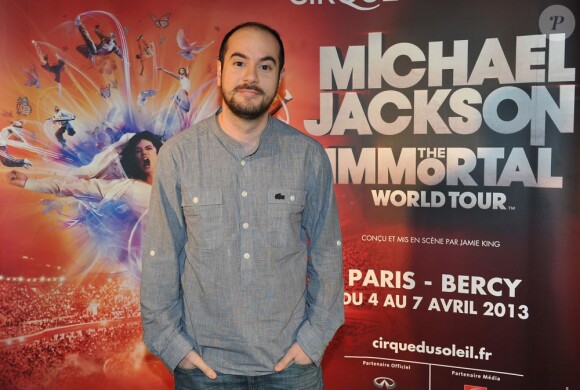 Kyan Khojandi lors de la première du spectacle Michael Jackson "Immortal World Tour" par le Cirque du Soleil au Palais Omnisports de Bercy le mercredi 3 avril 2013