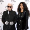 Karl Lagerfeld et Afef Jnifen assistent à la soirée privée consacrée à l'exposition The Little Black Jacket à Milan. Le 4 avril 2013.