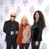 Karl Lagerfeld, Franca Sozzani et Afef Jnifen assistent à la soirée privée consacrée à l'exposition The Little Black Jacket à Milan. Le 4 avril 2013.