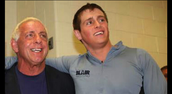 La légende du catch Ric Flair avec son fils Reid, retrouvé mort à 25 ans le 29 mars 2013.