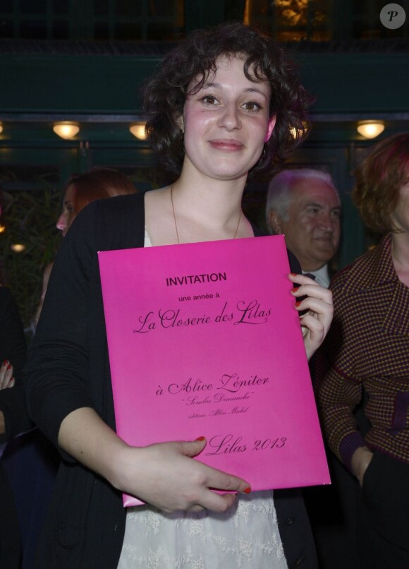 La lauréate Alice Zeniter - 7e Prix de la Closerie des Lilas à Paris le 9 avril 2013.