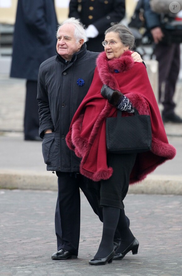Simone Veil et son époux Antoine Veil à Paris, le 11 novembre 2011. 