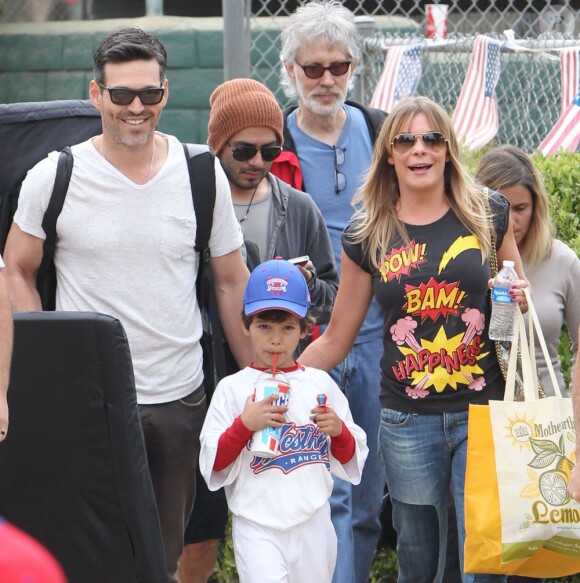 LeAnn Rimes et Eddie Cibrian encouragent Jake, le fils d'Eddie, le 13/04/2013 à Los Angeles.
