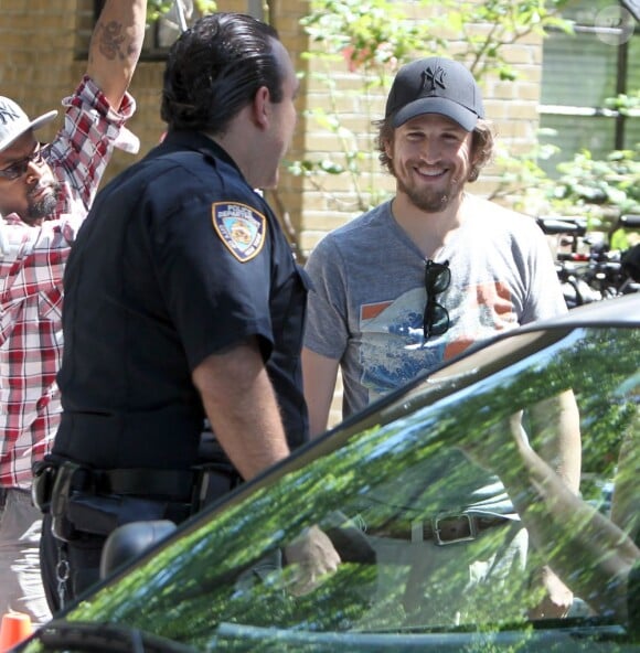 Guillaume Canet sur le tournage de son film Blood Ties le 31 mai 2012 à New York