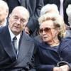Jacques et Bernadette Chirac lors des obsèques d'Antoine Veil au cimetière du Montparnasse à Paris le 15 avril 2013.