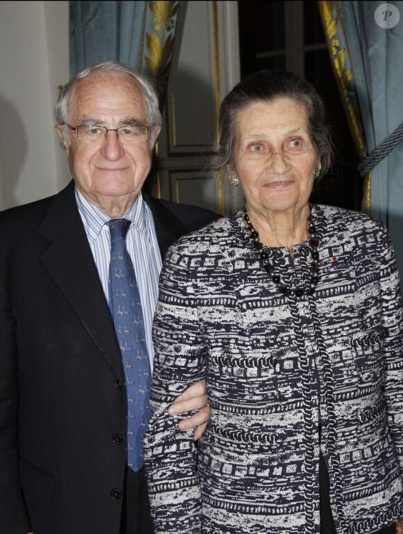 Simone Veil et son époux Antoine Veil à Paris, le 29 novembre 2011. 