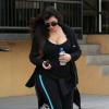 La star de télé-réalité Kim Kardashian, enceinte, à la sortie de son cours de gym à Los Angeles, le 15 avril 2013.