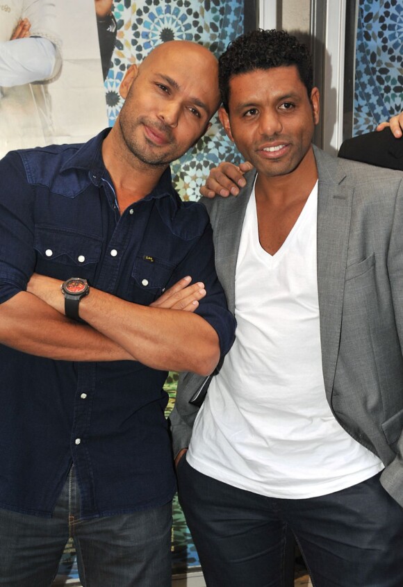 Eric Judor et Youssef Hajdi à la première du film Mohamed Dubois au Gaumont Opéra, Paris, le 16 avril 2013.