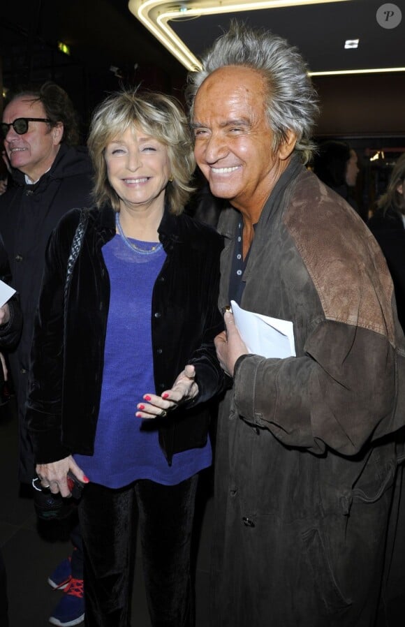 Albert Koski et sa compagne Danièle Thompson lors de l'avant-première du film "Des gens qui s' embrassent" à Paris le 1er avril 2013