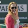 Jelena Ristic, radieuse lors du match de son homme Novak Djokovic en huitième de finale du tournoi de Monte Carlo le 18 avril 2013