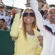 Jelena Ristic, heureuse arpès la victoire de son homme Novak Djokovic en finale du tournoi de tennis du Monte Carlo Rolex Masters 1000 à Monaco le 21 Avril 2013 face à Rafael Nadal