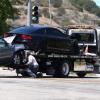 La voiture de Kendra Wilkinson après son accident à Los Angeles, le 22 avril 2013.