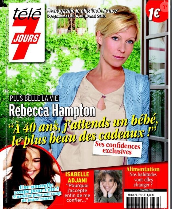 Rebecca Hampton, enceinte, en couverture de Télé 7 Jours, en kiosques le 29 avril 2013