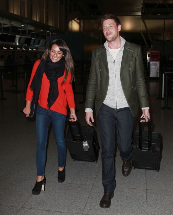 Lea Michele et Cory Monteith à l'aéroport de New York, le 6 mars 2013.