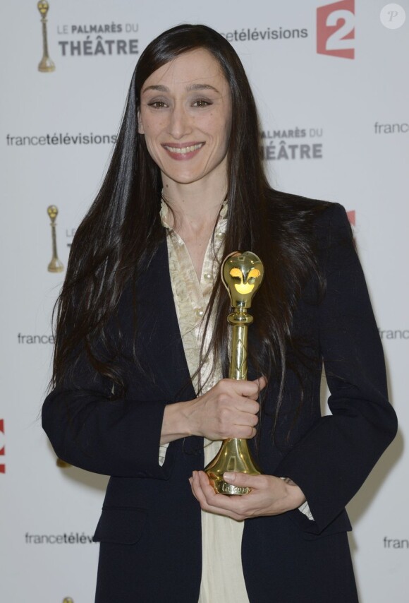 Audrey Bonnet à la première édition de la cérémonie du Palmarès du théâtre 2013 à la Plaine Saint-Denis, le 28 avril 2013.