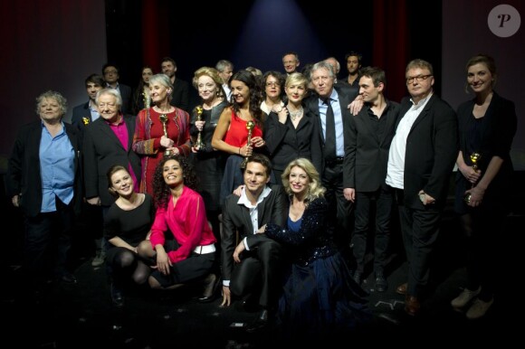 Les membres de la première édition de la cérémonie du Palmarès du théâtre 2013 à la Plaine Saint-Denis, le 28 avril 2013.
