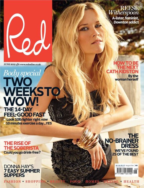 Reese Witherspoon en couverture du magazine Red - mai 2013