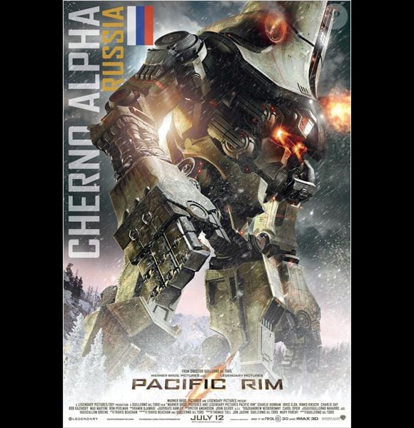 Affiche teaser de Pacific Rim présentant un Jaeger russe.