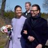 La princesse Victoria de Suède et le prince Daniel en visite au château Läckö le 2 mai 2013, au premier jour de leur visite dans le comté de Västra Götaland.