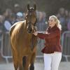Zara Phillips a gardé le sourire malgré les caprices de son partenaire High Kingdom lors de l'épreuve de dressage du concours complet de Badminton, le 2 mai 2013 dans le Gloucestershire.