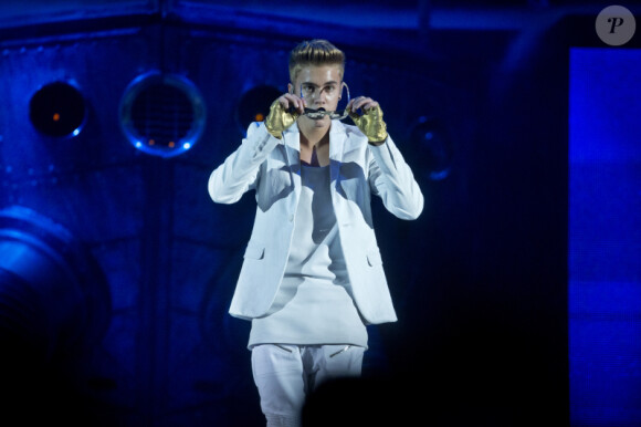 Justin Bieber sur scène à Stockholm, le 24 avril 2013.