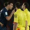 Zlatan Ibrahimovic, très remonté après l'arbitre lors du match entre le PSG et Valenciennes, le 5 mai 2013 au Parc des Princes à Paris