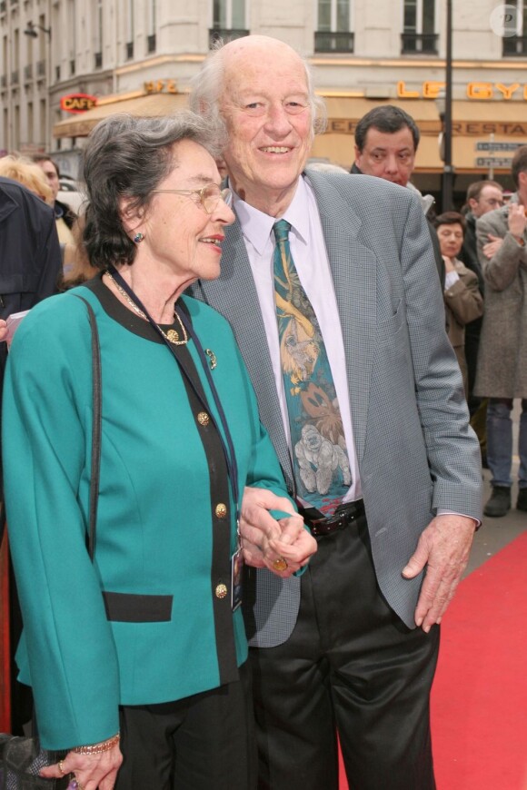 Ray Harryhausen et sa femme Diana lors du festival Jules Verne au Grand Rex de Paris, le 10 avril 2005.