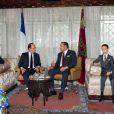  Le prince Moulay El Hassan participait le 3 avril 2013 à la réception de François Hollande et Valérie Trierweiler, en visite officielle au Maroc, avec son père le roi Mohammed VI et sa mère la princesse Lalla Salma. 