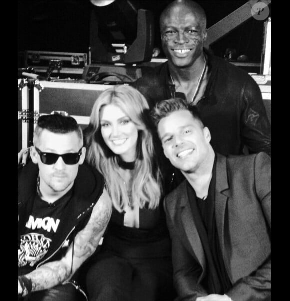 Ricky Martin prend la pose avec ses collègues de The Voice Australie : Seal, Joel Madden et Dela Goodrem. 