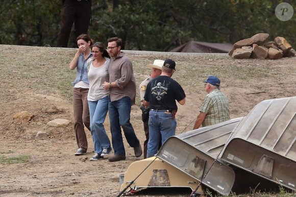 Julia Roberts et Ewan McGregor sur le tournage d'August: Osage County en octobre 2012.