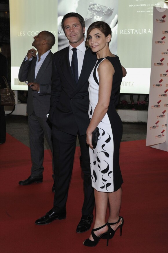 La Princesse Clotilde de Savoie (Clotilde Courau) et le Prince Emmanuel Philibert de Savoie lors du MipTV à Cannes le 8 avril 2013