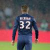 David Beckham lors du match face à l'Olympique de Marseille le 24 février 2013 au Parc des Princes à Paris