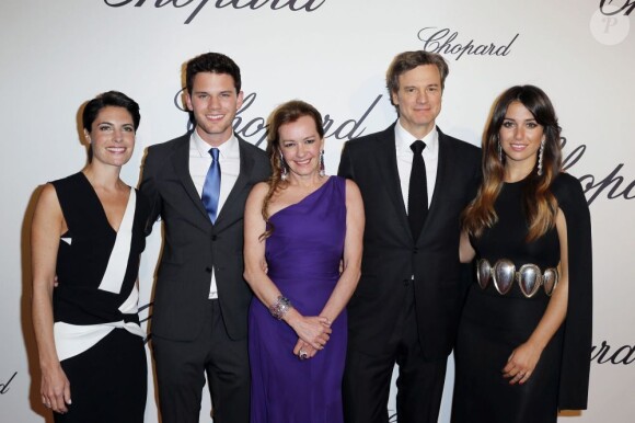 La soirée des Trophées Chopard lors du Festival de Cannes le 17 mai 2013 : Alessandra Sublet, Jeremy Irvine, Caroline Scheufele, Colin Firth et Blanca Suarez