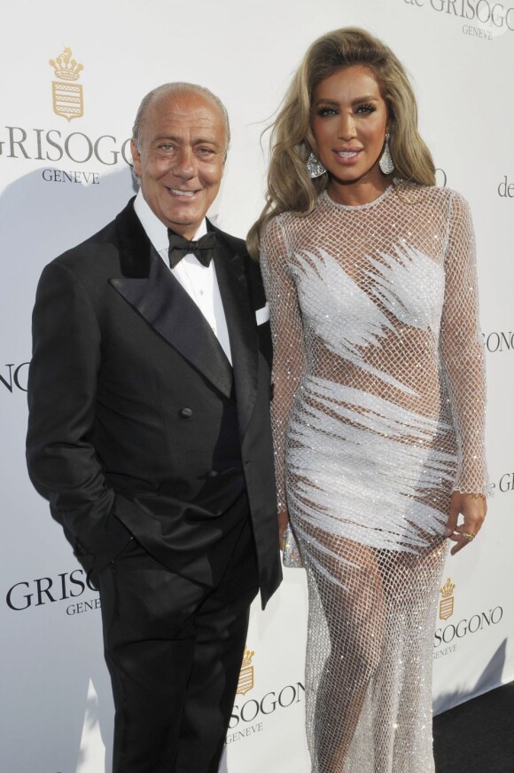Maya Diab et Fawaz Gruosi dans la suite du bijoutier de Grisogono a l'Hôtel Martinez à Cannes le 20 mai 2013