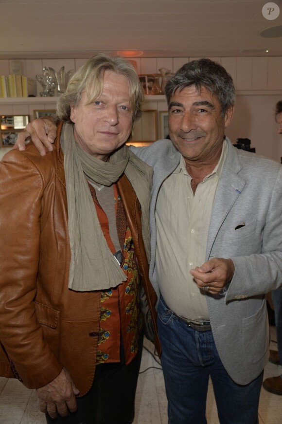 Alain Turban et Patrice Drevet à la conférence de presse pour le Festival Jazz Musette des Puces au restaurant "Ma Cocotte" à Paris le 17 mai 2013.