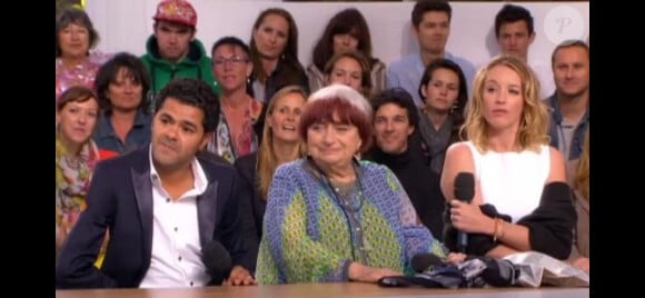 Jamel Debbouze, Agnès Varda et Ludivine Sagnier au Grand Journal le 22 mai 2013.