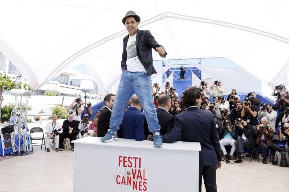 Jamel Debbouze pendant le photocall du film Né quelque part au 66e Festival de Cannes le 21 mai 2013.
