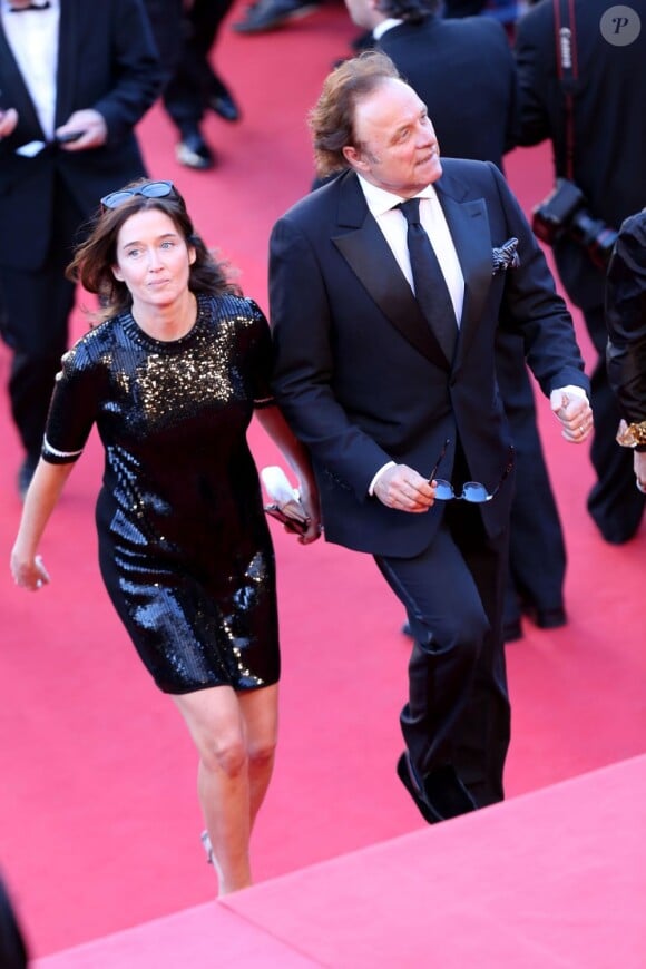 Diane de Mac-Mahon et Guillaume Durand lors de la montée des marches du film La Vénus à la fourrure au Festival de Cannes le 25 mai 2013