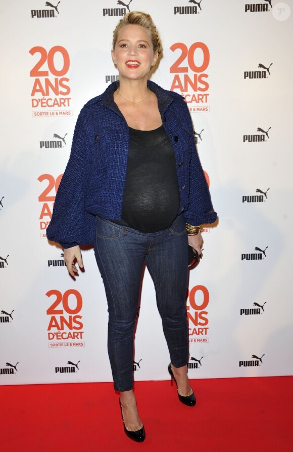Virginie Efira, enceinte, à l'avant-premiere du film 20 ans d'écart au Gaumont Opéra Capucines à Paris, le 6 mars.