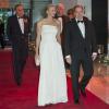 La princesse Charlene et le prince Albert de Monaco arrivant au Sporting de Monte-Carlo pour la soirée de gala du Grand Prix de Monaco, le 26 mai 2013, dont le vainqueur de la course, Nico Rosberg, était l'invité d'honneur, avec sa compagne Vivian Sibold.