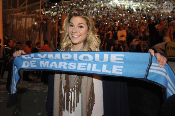 Sophie Tapie au Stade Vélodrome de Marseille pour les 20 ans de la victoire de l'OM en Ligue des Champions, le 26 mai 2013.