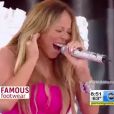 Mariah Carey chante lors de l'émission Good Morning America, vendredi 28 mai 2013 sur ABC, en direct de New York. Vidéo montrant sa prestation avant et après la retouche de la production, qui a gommé les fausses notes.