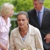 La princesse Stéphanie de Monaco en visite au centre hospitalier Princesse Grace le 28 mai 2013 à l'occasion de la Fête des mères.