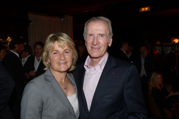Jean-Paul Loth et son épouse lors de la soirée d'anniversaire d'Henri Leconte qui célébrait ses 50 ans au restaurant Très Honoré à Paris le 30 mai 2013