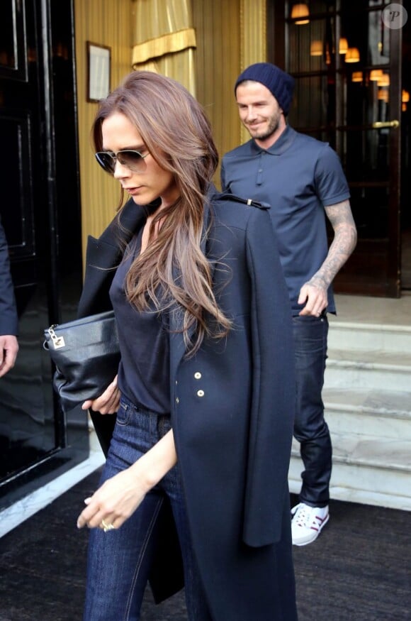 David et Victoria Beckham à Paris le 4 mai 2013.